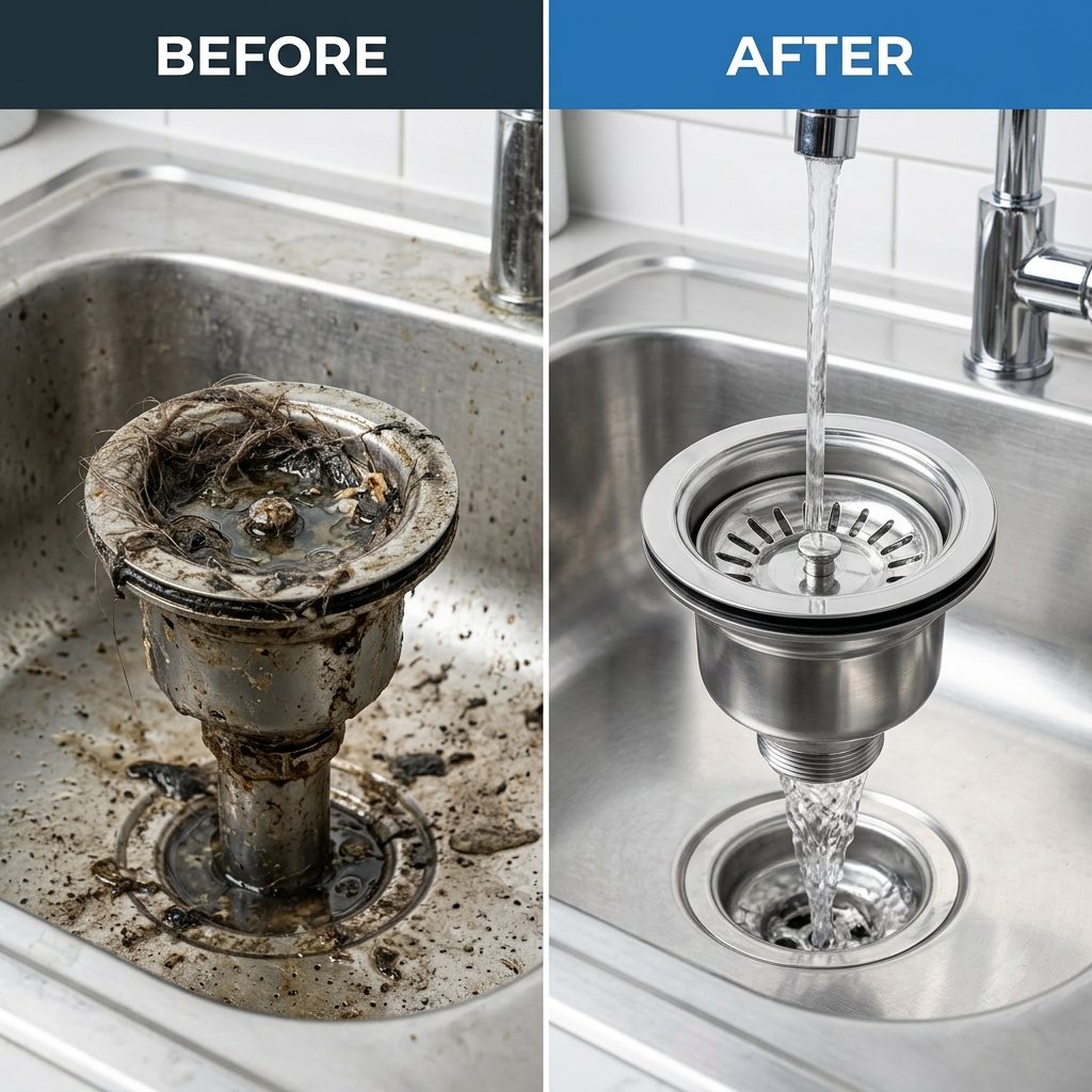 Drain Cleaning Before and After Result